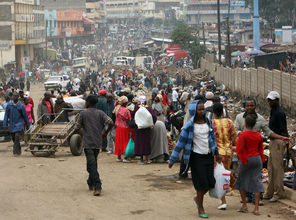 General view of buys streets in down town Nairobi in Kenya